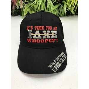 Lumberjack Feud Hat Cap Strap Back Mens Black Embroidered Pigeon Forge TN Slogan